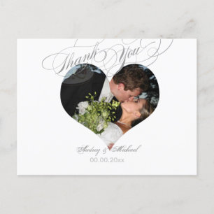 Carte Postale PixDezines Cadre photo Coeur/Merci Mariage