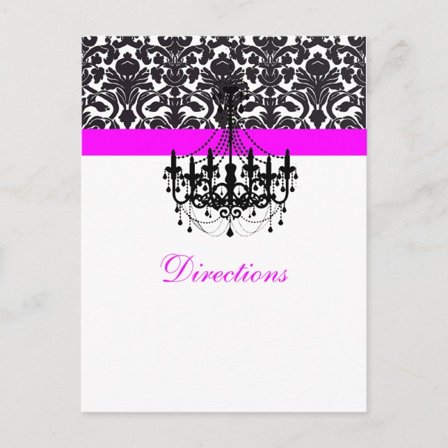 Carte Postale PixDezines chandelier+flora+damask direction card (Devant)