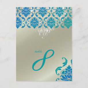 Carte Postale PixDezines Chandelier+Vendome Peacock Damask