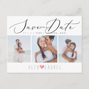 Carte Postale PixDezines Chic Elegant Calligraphy Date de sauveg