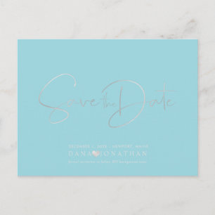 Carte Postale PixDezines Enregistrer la date/Platinum+Aqua