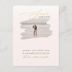 Carte Postale PixDezines Enregistrez la date Luxe Script DIY cou