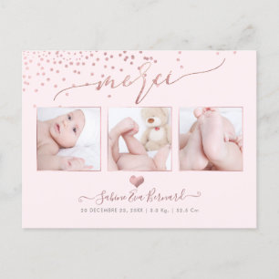Carte Postale PixDezines Faux Rose Gold Confetti//Remerciements