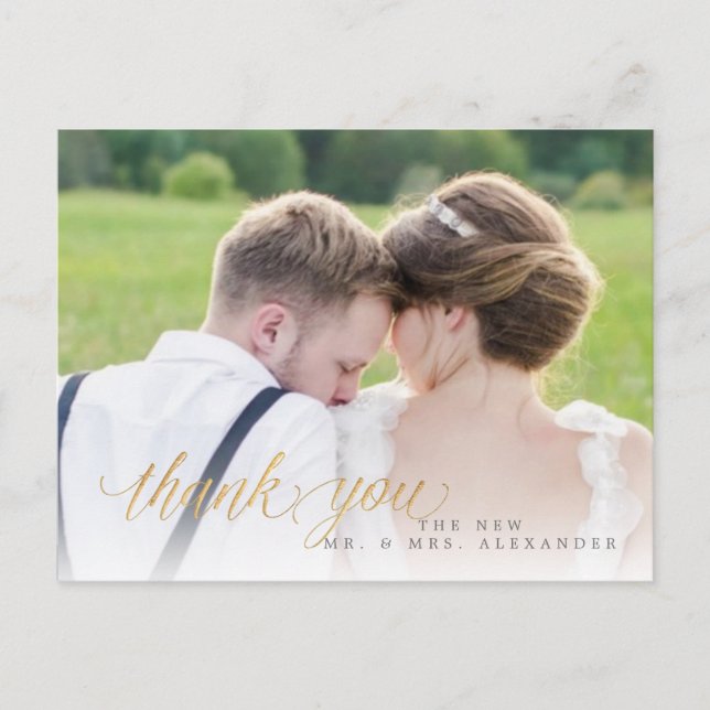 Carte Postale PixDezines Mariage Merci/Script amusant (Devant)