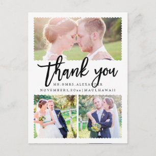 Carte Postale PixDezines Mariage Merci/Script moderne