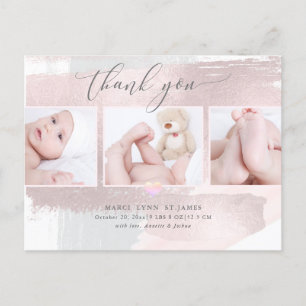 Carte Postale PixDezines Merci de douche/pinceau StrokeBlush ros