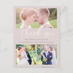 Carte Postale PixDezines Merci Mariage/Script rose
