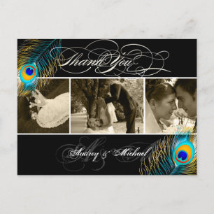 Carte Postale PixDezines Peacock Mariage Photos Merci