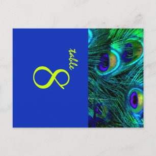 Carte Postale PixDezines Peacock plumes/cobalt/do-it-yourself po