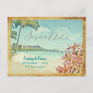 Carte Postale PixDezines waikiki vintage/tête de diamant/plumeri