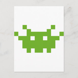 Carte Postale pixel monster jeux oldschool