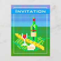 Pixel pique-nique français art 8 bits coloré drôle