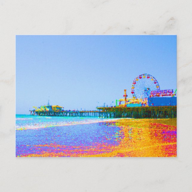 Carte Postale Pixels funky Père Noël Monica Pier (Devant)