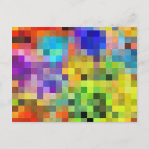Carte Postale Pixels quadrillés