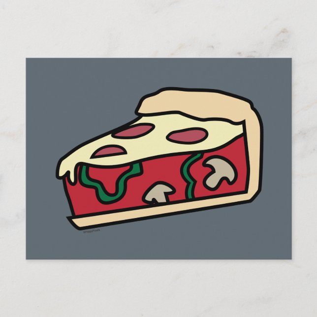 Carte Postale Pizza à plat profond de style Chicago (Devant)
