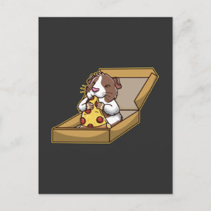 Carte Postale Pizza aimer Guinée Cochon mignon rongeur animal