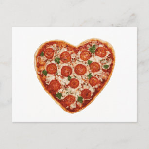 Carte Postale pizza au coeur