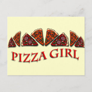 Carte Postale Pizza Girl