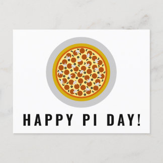 Carte Postale Pizza Pie Happy Pi Day | Olive de champignons Pepp