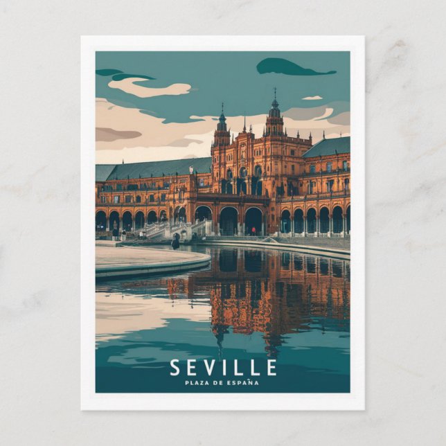 Carte Postale Place d'Espagne de Séville (Devant)