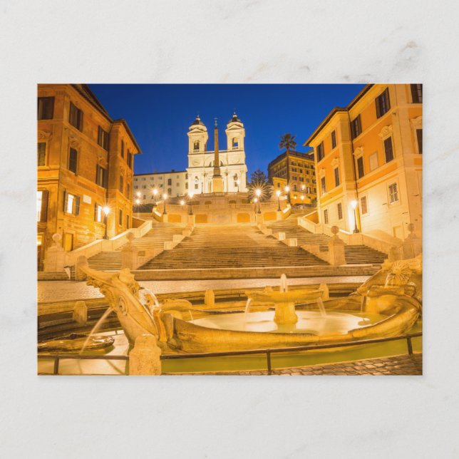 Carte Postale Place d'Espagne, église Trinità dei Monti Rome Ita (Devant)