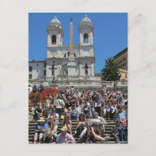 Carte Postale Place d'Espagne, Rome, Italie