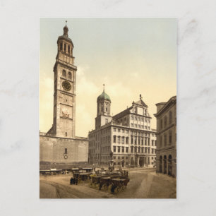 Carte Postale Place du marché, Augsburg, Bavière, Allemagne