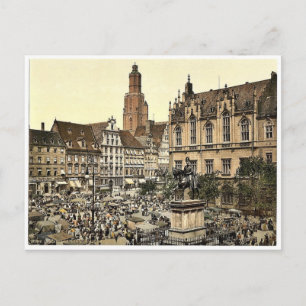 Carte Postale Place du marché, Breslau, Silésie, Allemagne (i.e.