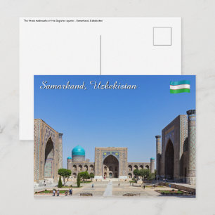 Carte Postale Place du Registan - Samarkand, Ouzbékistan, Asie