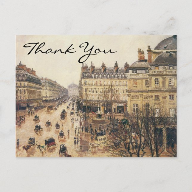 Carte Postale Place du Théâtre de Pissarro Français, Paris : Plu (Devant)