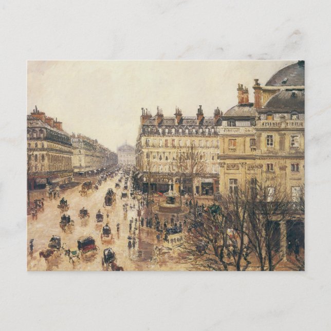 Carte Postale Place du Théâtre Français, Paris Pluie par Pissarr (Devant)