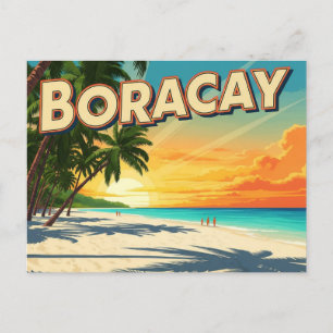 Carte Postale Plage à Boracay Philippines Vintage