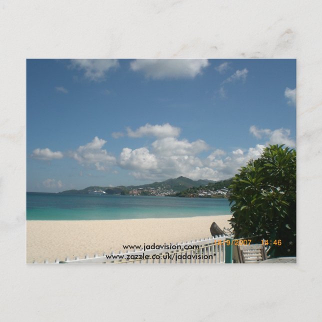 Carte Postale Plage à Grand Beach Hotel, Grenade. (Devant)