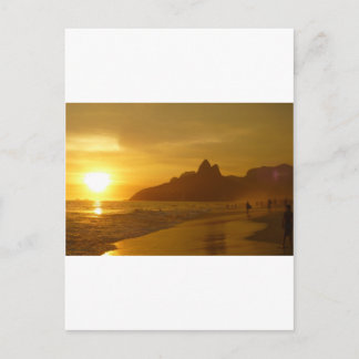 Carte Postale Plage au coucher du soleil Eau tropicale de l'océa