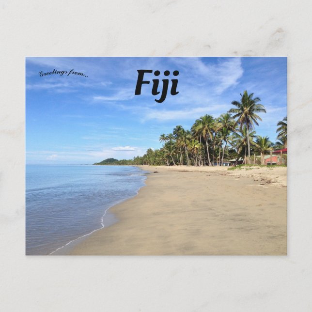Carte Postale Plage aux Fidji (Devant)