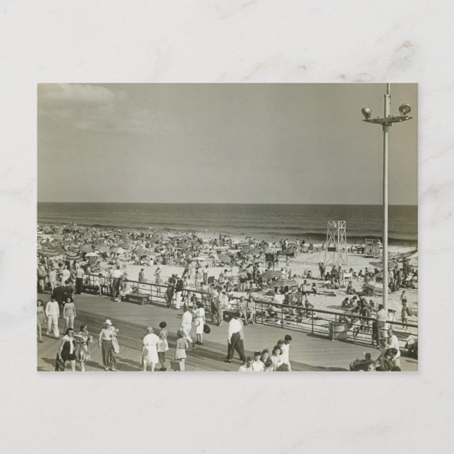 Carte Postale Plage bondée (Devant)