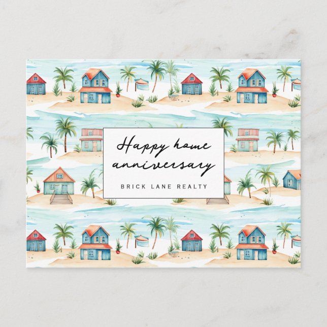 Carte Postale Plage Bonne Maison Anniversaire Réalité (Devant)