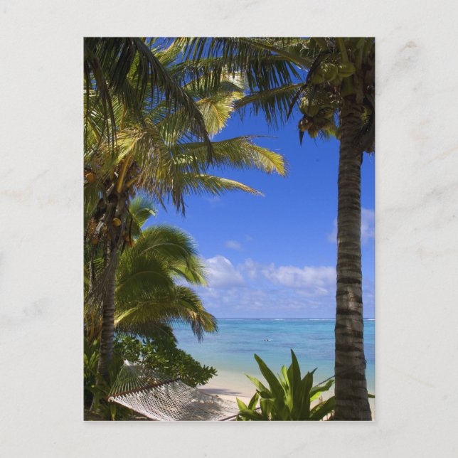 Carte Postale Plage bordée de palmiers Cook Islands 2 (Devant)