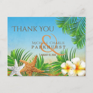 Carte Postale Plage côtière - Merci
