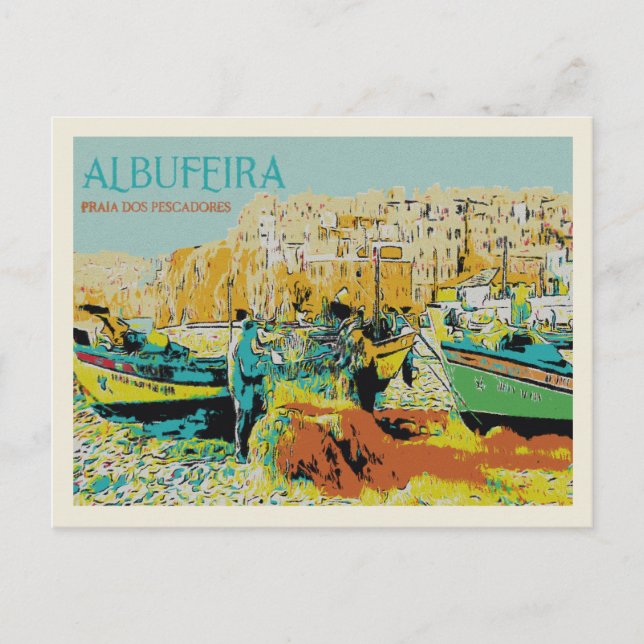 Carte Postale Plage de Albufeira Pescadores, Algarve, Portugal (Devant)