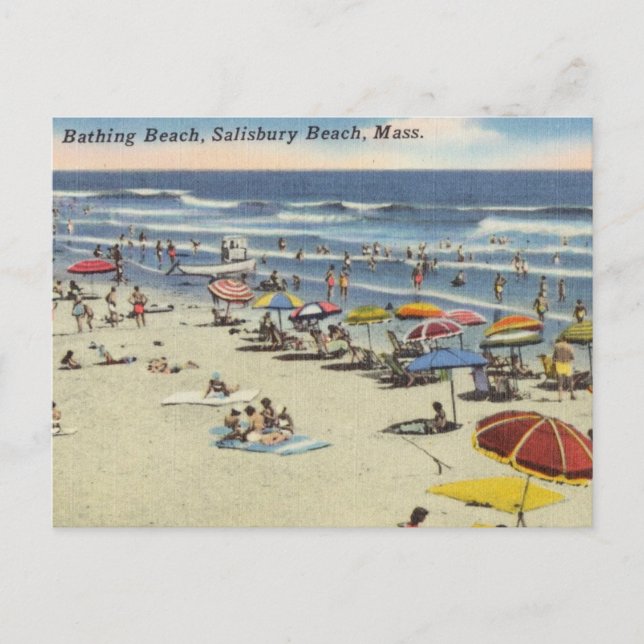 Carte Postale Plage de baignade, Salisbury, Mass Antique Plage S (Devant)