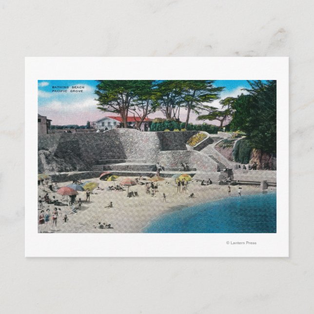 Carte Postale Plage de bain à Pacific Grove (Devant)