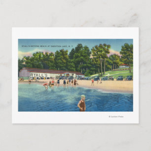 Carte Postale Plage de bain de Ryall à Saratoga Lake View