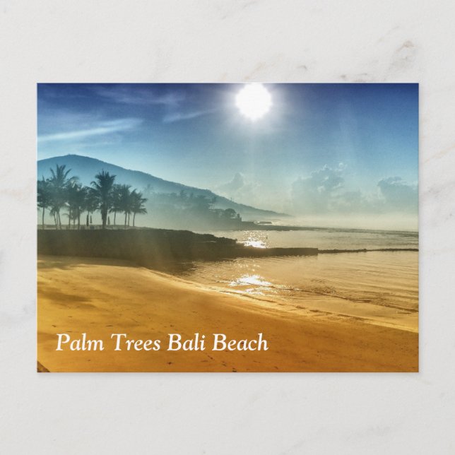 Carte Postale Plage de Bali de palmiers (Devant)