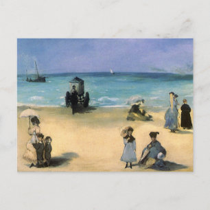 Carte Postale Plage de Boulogne par Edouard Manet, Art Vintage