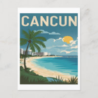 Plage de Cancun Vintage voyage Mexique