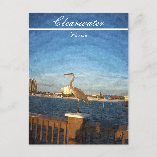 Carte Postale Plage de Clearwater en Floride (Devant)