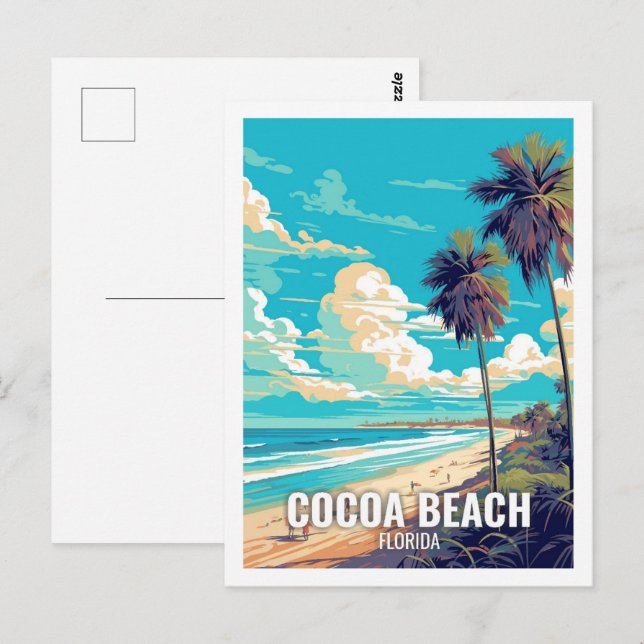 Carte Postale Plage de Cocoa Floride Lieux de voyage célèbres (Devant / Derrière)