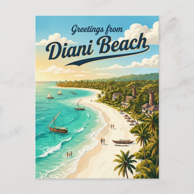 Carte Postale Plage de Diani Kenya (Devant)