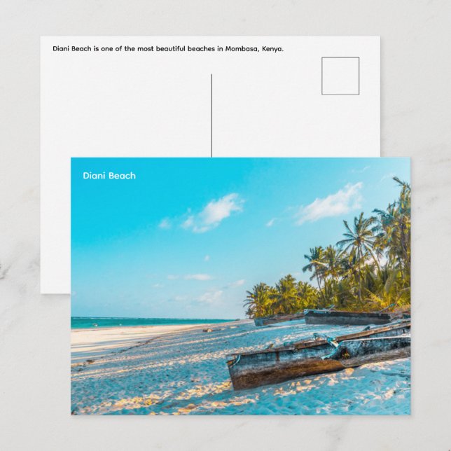 Carte Postale Plage de Diani, Mombasa (Devant / Derrière)